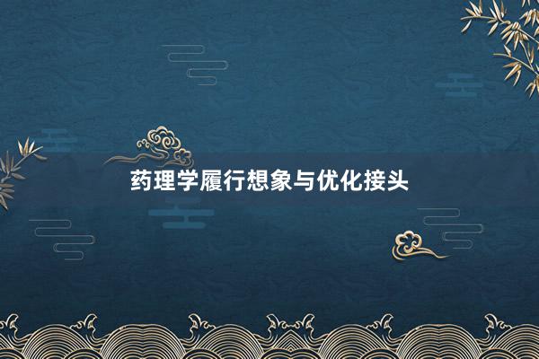 药理学履行想象与优化接头